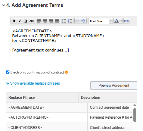 How to add and set up a contract