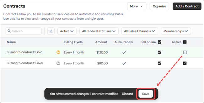 How to deactivate a contract