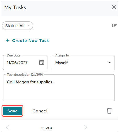 My Tasks tool overview